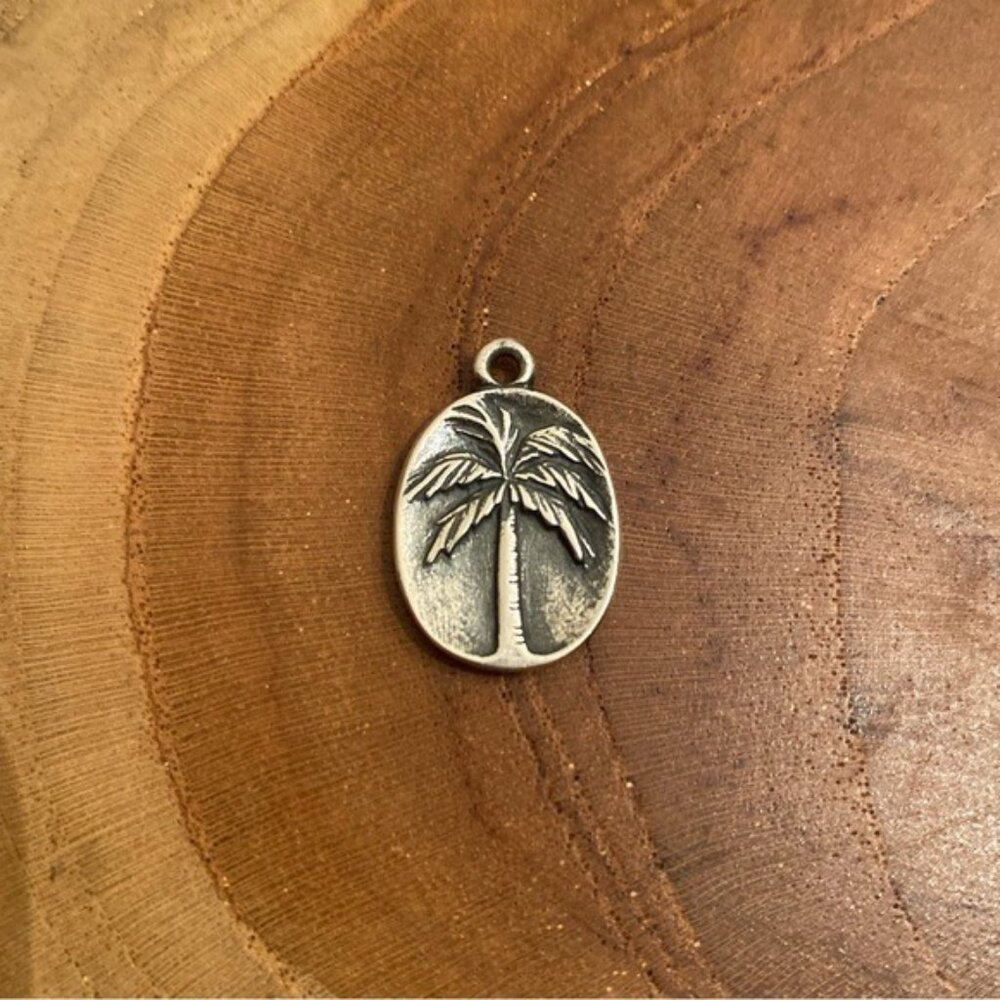 RETIRED James Avery Palm Tree Charm, Sterling Silver